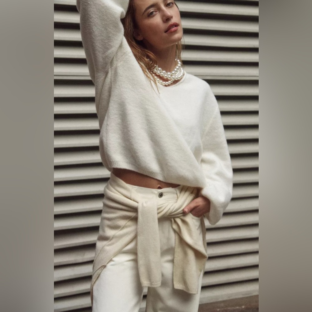 Zara Soft Ivory Knit Top